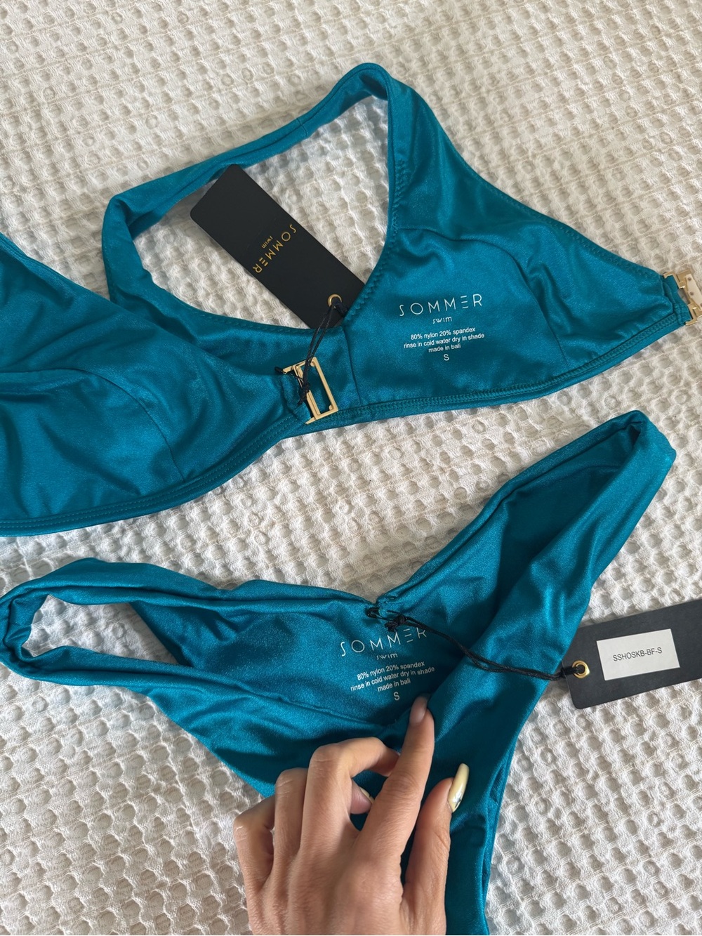 Teal Scoop Front V-Waist Bikini Set - Women Swim - Picture 2 of 4
